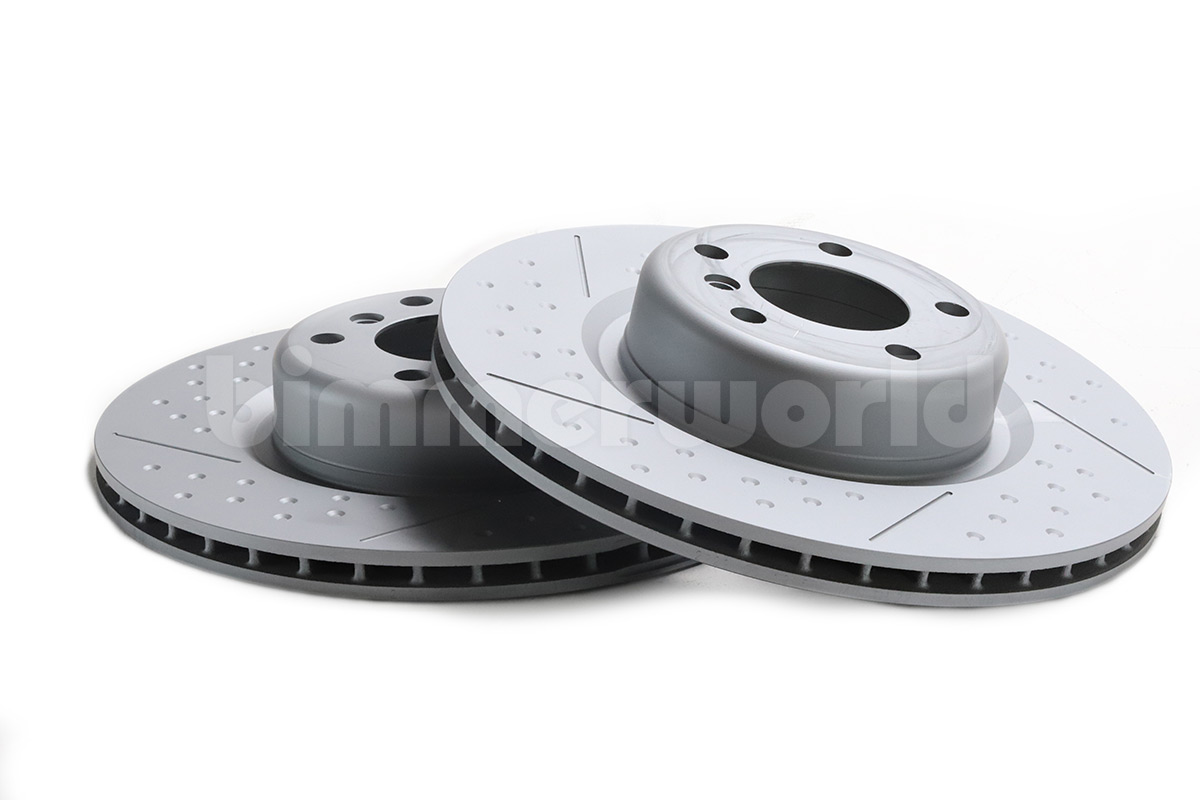 Rear M Sport Dimpled & Slotted Brake Rotor, Zimmermann Coated
