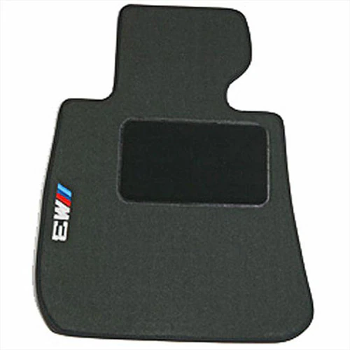 Genuine BMW M3 Logo Floor Mat Set, Black - E46 Convertible