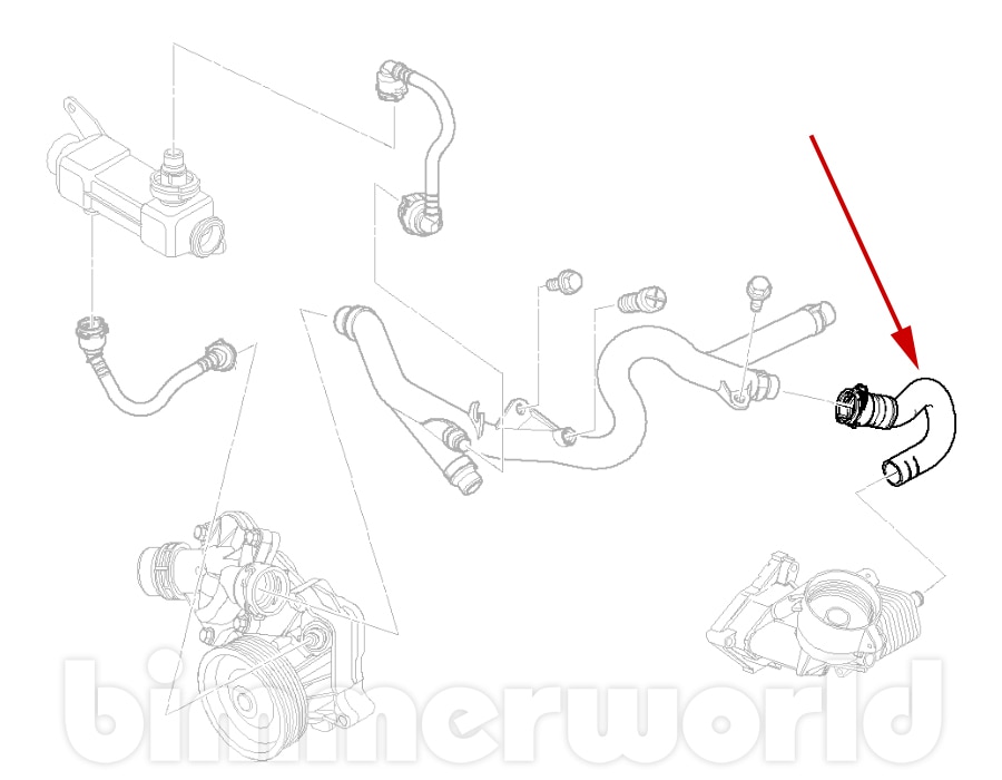 Coolant Hose (Oil Cooler to Return Pipe) E90 335d (20092011)