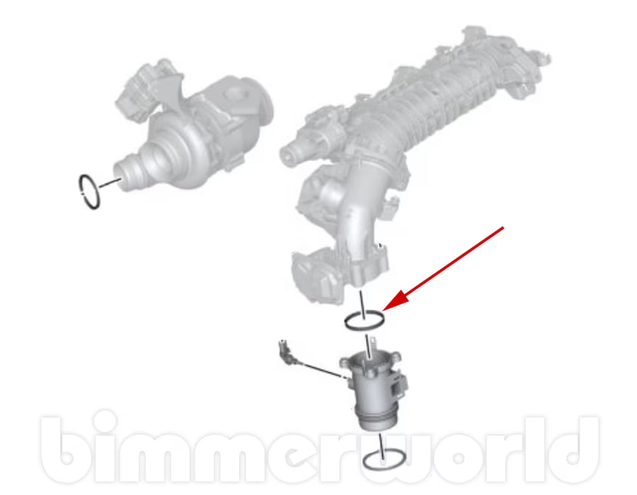 Profile Gasket for Mixing Valve to Throttle Body Genuine BMW N47 N57