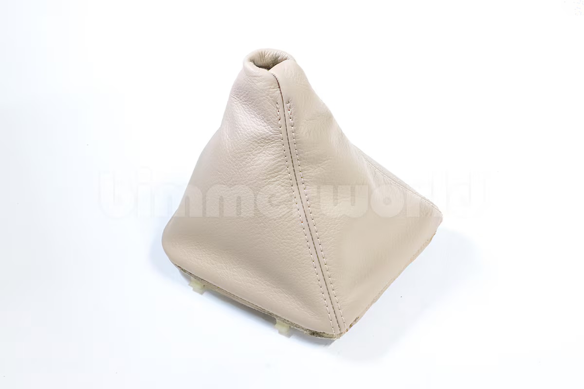 E46 Genuine BMW Beige Leather Shift Boot 25111434430