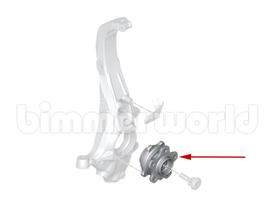Front Wheel Bearing with Hub Genuine BMW G05 X5 & G06 X6