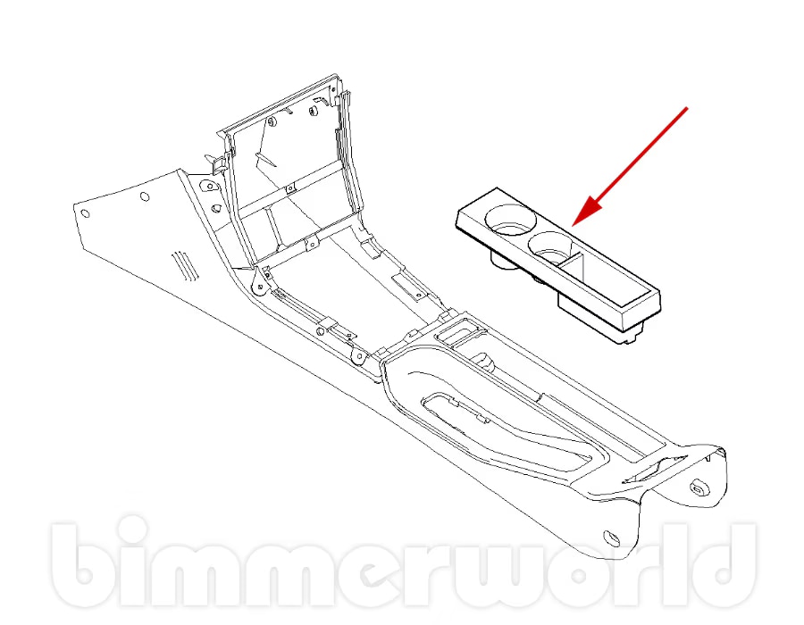 Genuine BMW Front Cup Holder Console E36 3 Series & Z3 51168413622