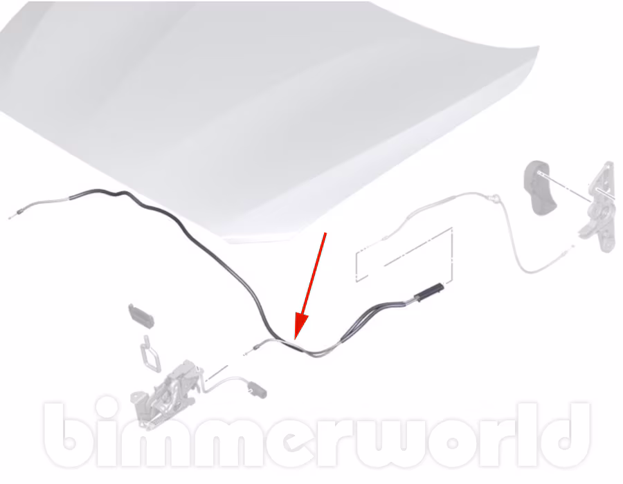 Hood Release Cable, Front Section - F87 F30 F31 F32 F33 F34 F36 F80 F82 F83