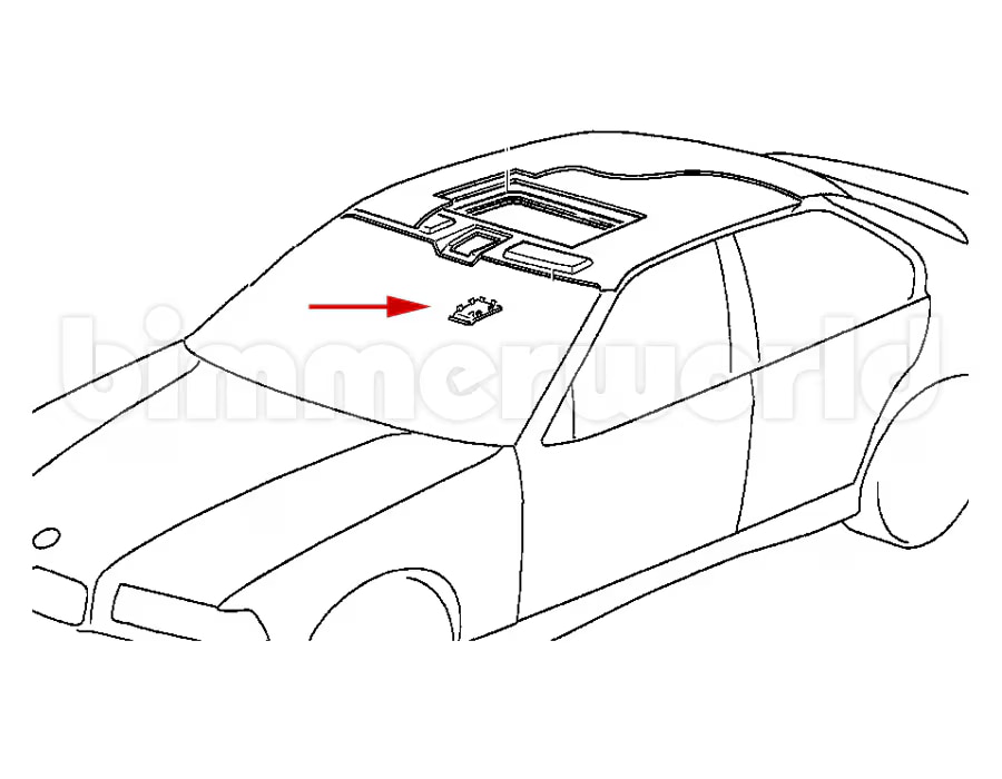 BMW Sunroof Motor Cover Gray E36 Coupe 51448173547