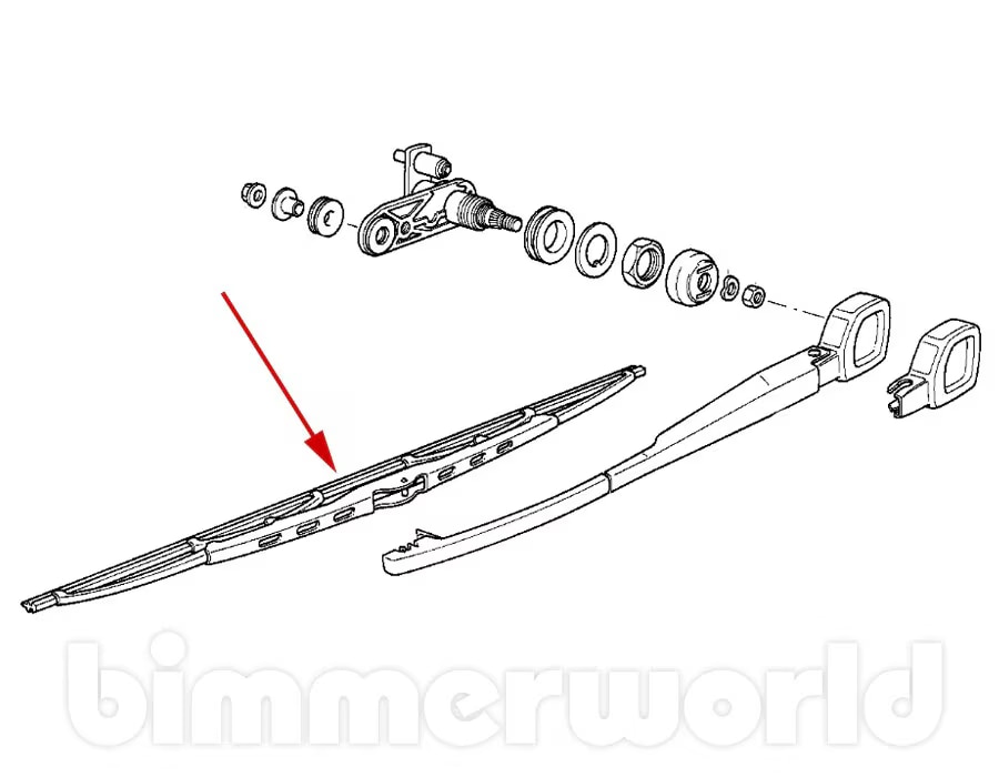 Rear Wiper Blade Genuine BMW E39 525i 528i 540i Wagon & E53 X5