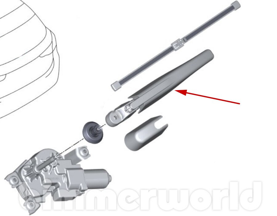 G05 X5 F95 X5M Rear Wiper Arm BMW 61627442095
