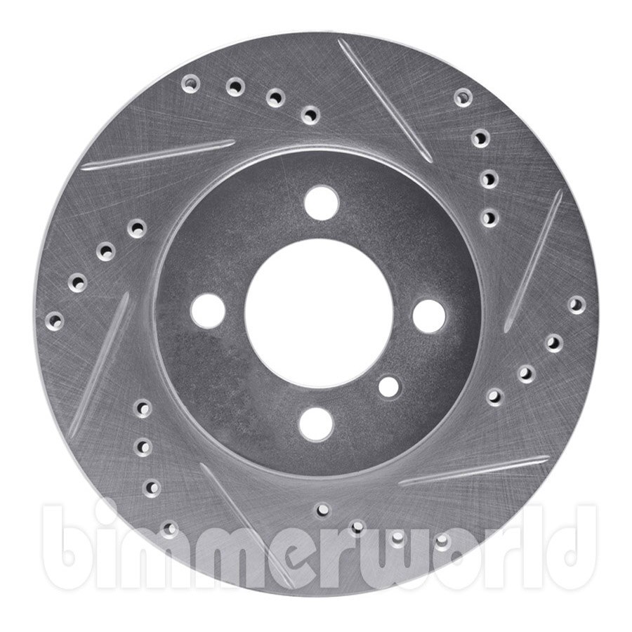 Right Front Drilled & Slotted Brake Rotor, DFC E30 318is, 325e, 325i