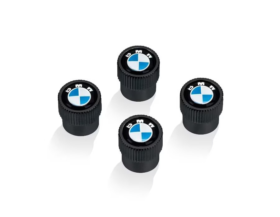 BMW Black Slimline Plate Frame and BMW Logo Black Valve Stem Caps