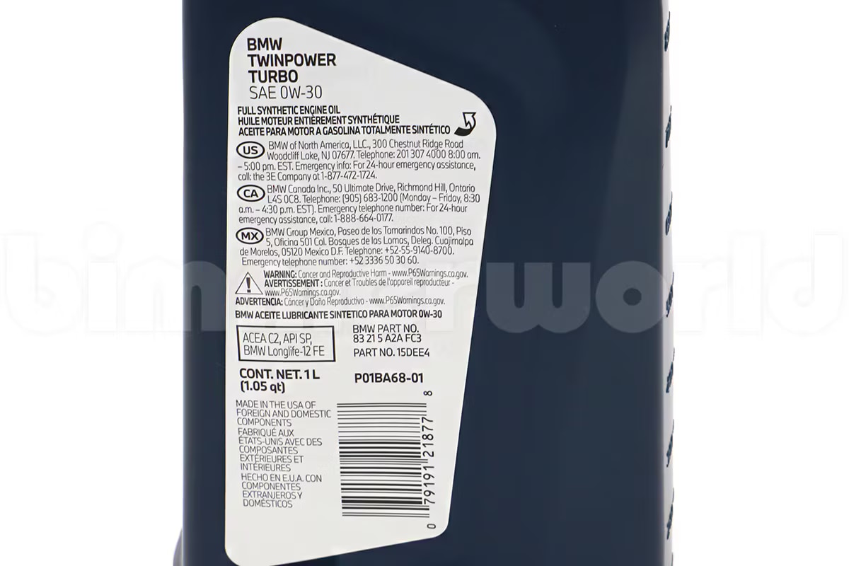 Genuine BMW 0W30 Diesel Engine Oil