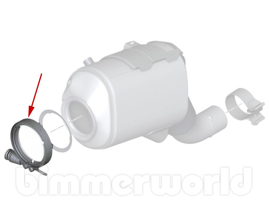 Genuine BMW Screw Clamp for DPF Exhaust Inlet E90 335d & E70 X5 35d M57