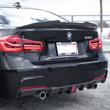Carbon Fiber Rear Diffuser with LED Brake Light - BMW F30 M Sport 335i