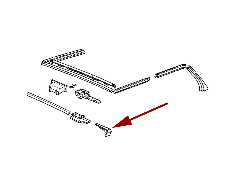 Left Corner Seal for Convertible Windshield Frame BMW E30 325ic 318ic