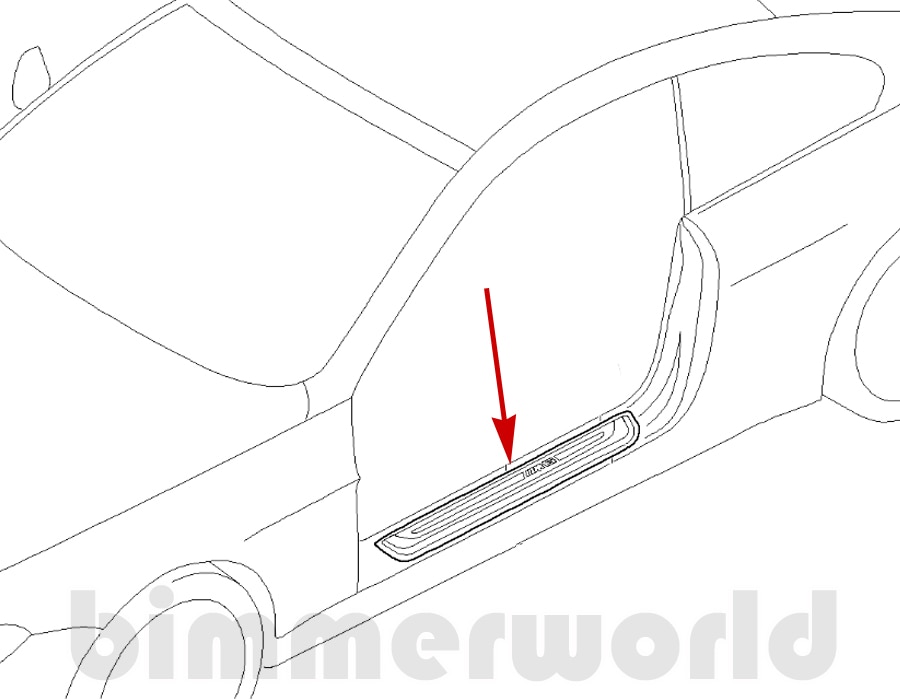 Left Door Sill Cover with Illuminated M6 Logo E63 E64 M6