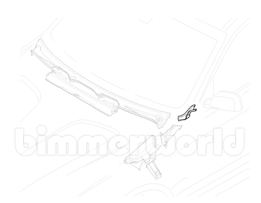 Left Corner Trim for Windshield Cowl Rain Tray BMW E83 X3 20042010
