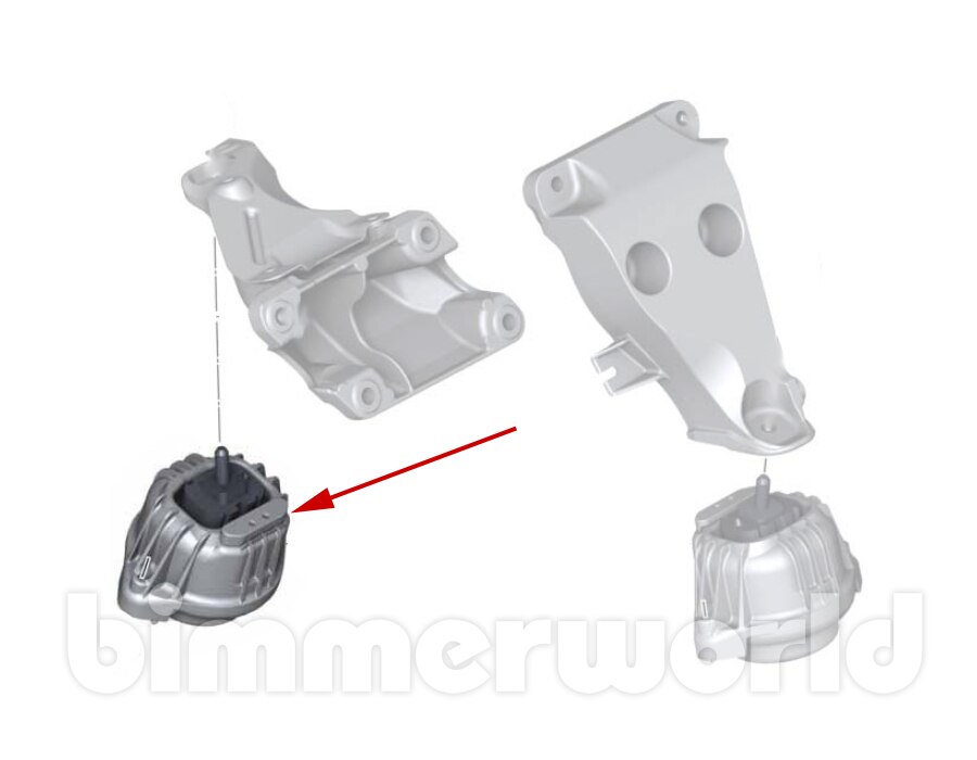 Right Motor Mount, Genuine BMW - E84 X1 28i/iX, E89 Z4 28i (N20)