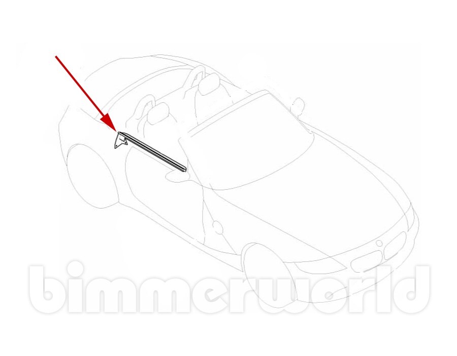 03-08 BMW Z4 E85 Front Right Passenger Side Door Weather Strip Seal Gasket OEM