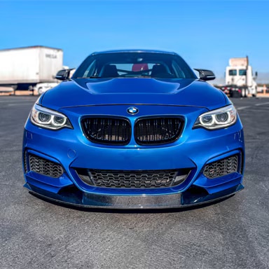 Carbon-Style Front Bumper Lip Spoiler – 3-Piece Kit – Fits BMW F22/F23 2-Series M Sport (2014–2021)
