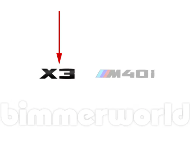 Rear 'X3' Emblem, Black Genuine BMW G01 X3 M40i