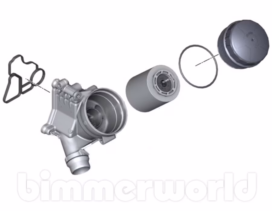 Oil filter Housing with Plastic Cap Genuine BMW N51 N52 N54 N54