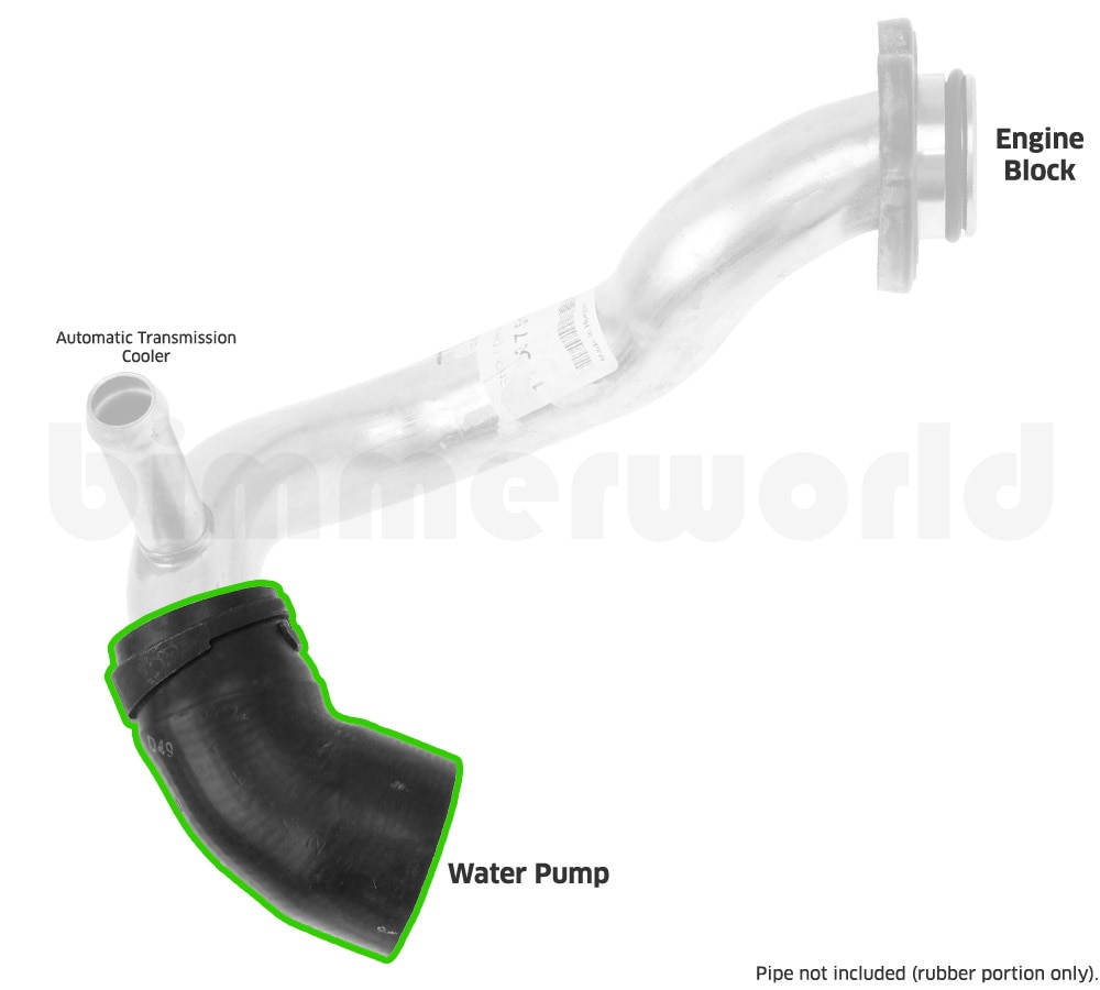 Coolant Pipe Hose - BMW Part #11537516414